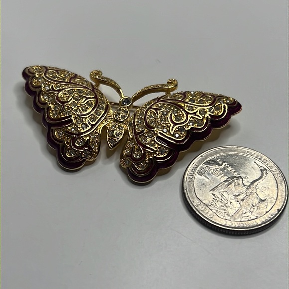 Napier Faux Stone Butterfly Brooch/Pin - Picture 4 of 7